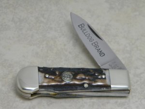 Bulldog Brand Hammer Forged Solingen Germany Stag Lockback Knife c.2000