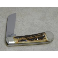 Fight'n Rooster Frank Buster Cutlery Co. Germany Stag "Michell" 1 Blade Sheepfoot Jack Knife