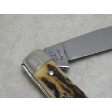 Fight'n Rooster Frank Buster Cutlery Co. Germany Stag "Michell" 1 Blade Sheepfoot Jack Knife