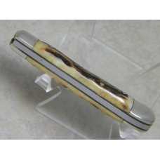 Fight'n Rooster Frank Buster Cutlery Co. Germany Stag "Michell" 1 Blade Sheepfoot Jack Knife