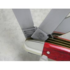 Bulldog Brand Solingen Germany 1985 English Steel Red Bone 3 Blade Dogleg Trapper Knife c.2000's Bulldog Brand Solingen Germany 1985 English Steel Red Bone 3 Blade Dogleg Trapper Knife c.2000's