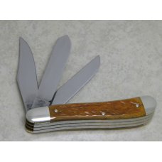 Bulldog Brand Solingen Germany 1985 English Steel Brown Bone 3 Blade Dogleg Trapper Knife c.2000's Bulldog Brand Solingen Germany 1985 English Steel Brown Bone 3 Blade Dogleg Trapper Knife c.2000's