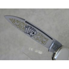 Battle Axe Brand Shouse & Hardin Germany Bone "Royal Flush" Mini Canoe Knife