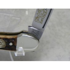 Battle Axe Brand Shouse & Hardin Germany Bone "Royal Flush" Mini Canoe Knife