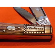 Vintage Bulldog Brand HAND MADE, 2 Blade "Our Best" Tobacco Barlow w/ Fantastic Deer Stag Handles Vintage Bulldog Brand HAND MADE, 2 Blade "Our Best" Tobacco Barlow w/ Fantastic Deer Stag Handles