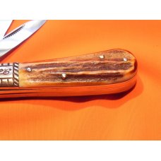 Vintage Bulldog Brand HAND MADE, 2 Blade "Our Best" Tobacco Barlow w/ Fantastic Deer Stag Handles Vintage Bulldog Brand HAND MADE, 2 Blade "Our Best" Tobacco Barlow w/ Fantastic Deer Stag Handles