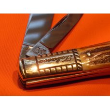 Vintage Bulldog Brand HAND MADE, 2 Blade "Our Best" Tobacco Barlow w/ Fantastic Deer Stag Handles Vintage Bulldog Brand HAND MADE, 2 Blade "Our Best" Tobacco Barlow w/ Fantastic Deer Stag Handles