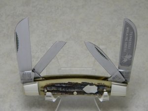 Bulldog Brand Hammer Forged Solingen Germany "Tennessee Walking Horse" Bone Stag Congress Knife