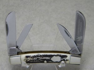 Bulldog Brand Hammer Forged Solingen Germany "Kentucky Thoroughbred" Bone Stag Congress Knife