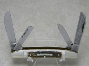 Bulldog Brand Hammer Forged Solingen Germany Pit Bulls Trade Mark Stag Large Congress Knife c.2004