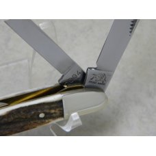 Bulldog Brand Hammer Forged Solingen Germany Pit Bulls Trade Mark Stag Large Congress Knife c.2004