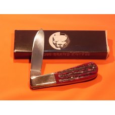 2007 Bulldog Brand, HAND MADE 2 Blade Barlow w Fantastic Red Bone Stag Handles +Blade Etch +Orig Box 2007 Bulldog Brand, HAND MADE 2 Blade Barlow w Fantastic Red Bone Stag Handles +Blade Etch +Orig Box