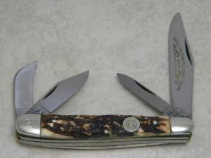 Kissing Crane Germany Stag 2345 XVIII "Golden Circle Knife Club" 4 Blade Stockman Knife c.1979
