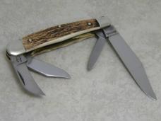 Kissing Crane Germany Stag 2345 XVIII "Golden Circle Knife Club" 4 Blade Stockman Knife c.1979