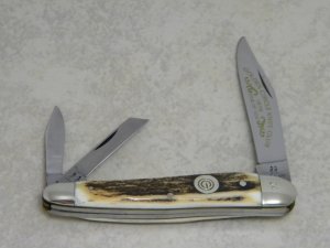 Kissing Crane Germany Stag 1135 XVII "Golden Circle Knife Club" Whittler Knife c.1978