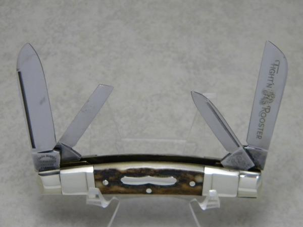 Fight'n Rooster Frank Buster Celebrated Cutlery Germany Stag Stepped Bolsters 4 Blade Congress Knife Fight'n Rooster Frank Buster Celebrated Cutlery Germany Stag Stepped Bolsters 4 Blade Congress Knife