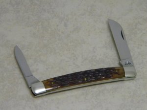 Queen USA #15 Rogers Bone Half Congress Knife "Q" Tang Stamp No Etch c.1930's to 1950's