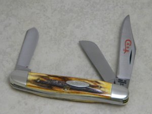 Case XX Stainless USA 2 Dot (1978) Stag 5347 HP SSP Red Etch Stockman Knife