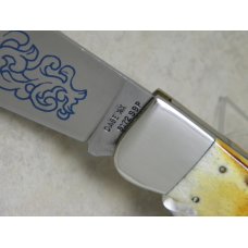 Case XX Hand Made USA 3 Dot (1977) Stag 5172 SSP Blue Scroll Clasp Knife Case XX Hand Made USA 3 Dot (1977) Stag 5172 SSP Blue Scroll Clasp Knife