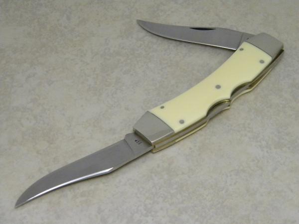 Case XX SS USA 9 Dot (1981) Smooth White Texas Lockhorn Double Lockback Knife Case XX SS USA 9 Dot (1981) Smooth White Texas Lockhorn Double Lockback Knife