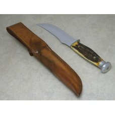 Case 523-6 Stag Fixed Blade Hunting Sheath Knife with Round Pommel c.1940-65 Case 523-6 Stag Fixed Blade Hunting Sheath Knife with Round Pommel c.1940-65