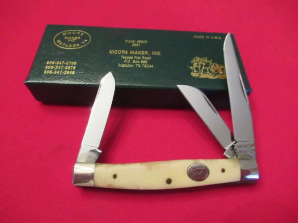 Moore Maker Inc. Smoth Natural Bone Stockman Handle Pattern # 5300