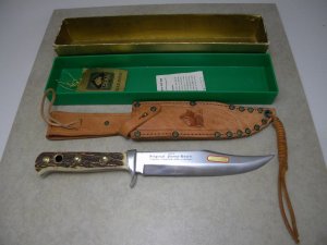 Puma Germany Stag 6396 Original Puma Bowie Sheath Knife c.1970 - NIB