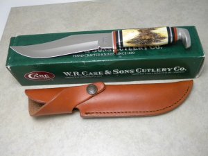 Case XX USA 2006 Genuine Stag 581-6 Hunter Fixed Blade Sheath Knife in Box - Case Item # 05550