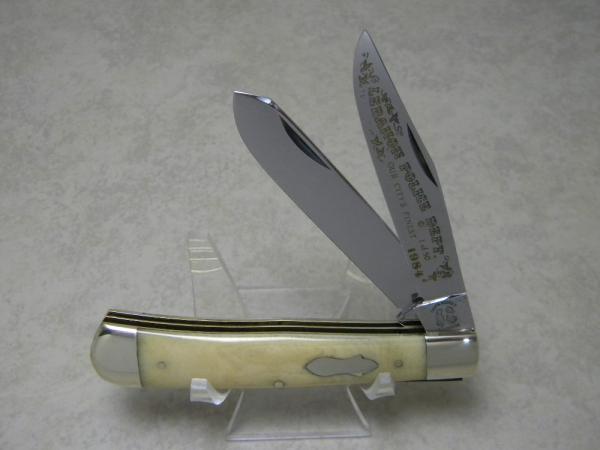 Fight'n Rooster Germany Bone 1 of 50 Lebanon Police Dept. 2 Blade Trapper Knife c.1984 Fight'n Rooster Germany Bone 1 of 50 Lebanon Police Dept. 2 Blade Trapper Knife c.1984