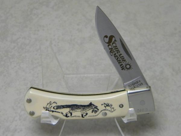 Schrade USA SC513 Scrimshaw Little Lockback Knife c.1992 Schrade USA SC513 Scrimshaw Little Lockback Knife c.1992