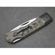 Schrade USA SC513 Scrimshaw Little Lockback Knife c.1992 Schrade USA SC513 Scrimshaw Little Lockback Knife c.1992
