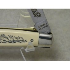 Schrade + USA SC503 Scrimshaw Linerlock Trapper Knife Schrade + USA SC503 Scrimshaw Linerlock Trapper Knife