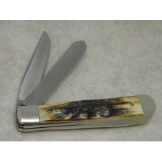 Case XX Stainless USA 4 Dot (1976) Stag 5254 SSP Razor Edge Trapper Knife Case XX Stainless USA 4 Dot (1976) Stag 5254 SSP Razor Edge Trapper Knife