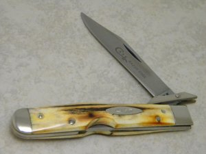 Case XX Stainless USA 4 Dot (1976) Stag 5111 1/2 L SSP Razor Edge Cheetah Pattern Knife