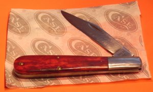 1965-69 Case xx Grand Daddy Barlow w Genuine Sawcut Red Bone handles #6143 -Great Snap/No Wobble
