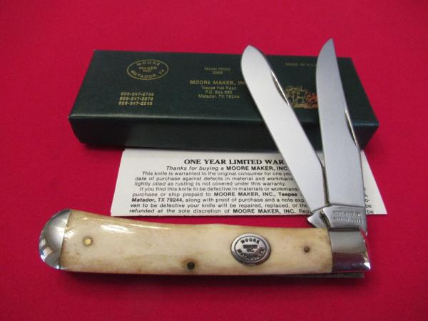 Moore Maker Smooth Bone Handle Trapper Model # 5202 