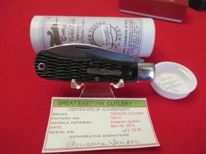 Great Eastern Evergreen Jigged Bone Handles Pattern # 720110 Tidioute Cutlery