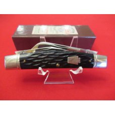 1997 Schatt & Morgan 3 Blade Congress Dark Blue Jigged Bone Handles Pattern # 043431 1997 Schatt & Morgan 3 Blade Congress Dark Blue Jigged Bone Handles Pattern # 043431