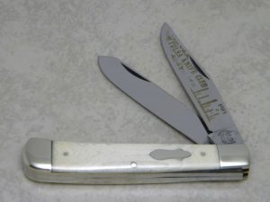 Fight'n Rooster Germany Bone 1 of 50 Tulsa Knife Club 2 Blade Trapper Knife c.1985