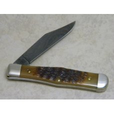 Case XX Bradford PA USA 1990 ROG6125 1/2 D Rogers Bone Damascus Little Coke Bottle Knife in Box Case XX Bradford PA USA 1990 ROG6125 1/2 D Rogers Bone Damascus Little Coke Bottle Knife in Box