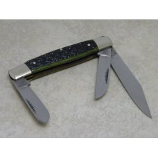 Fight'n Rooster Germany Green Jigged Bone Federal Shield Stockman Knife