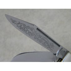 Fight'n Rooster Germany Green Jigged Bone Federal Shield Stockman Knife