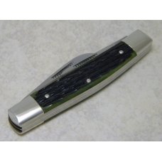 Fight'n Rooster Germany Green Jigged Bone Federal Shield Stockman Knife