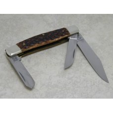 Fight'n Rooster Germany Brown Jigged Bone Federal Shield Stockman Knife