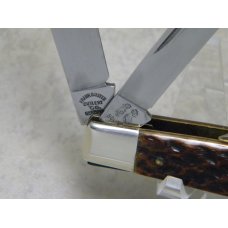 Fight'n Rooster Germany Brown Jigged Bone Federal Shield Stockman Knife