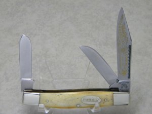 Fight'n Rooster Germany Smooth Bone Tennessee Commercial Vehicle Enforcement Stockman Knife c.1996
