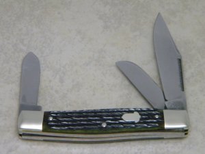 Bulldog Brand Hammer Forged Solingen Germany Green Bone Stockman Knife with Acorn Shield