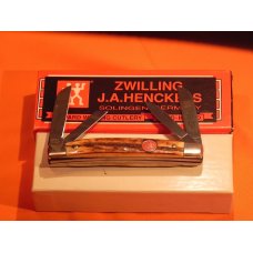 Vintage, NOS, J A Henckels 4 Blade Congress Knife w/ Nice Stag Handles w/ Red Shield +Orig Box Vintage, NOS, J A Henckels 4 Blade Congress Knife w/ Nice Stag Handles w/ Red Shield +Orig Box