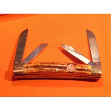 Vintage, NOS, J A Henckels 4 Blade Congress Knife w/ Nice Stag Handles w/ Red Shield +Orig Box Vintage, NOS, J A Henckels 4 Blade Congress Knife w/ Nice Stag Handles w/ Red Shield +Orig Box