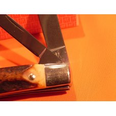 Vintage, NOS, J A Henckels 4 Blade Congress Knife w/ Nice Stag Handles w/ Red Shield +Orig Box Vintage, NOS, J A Henckels 4 Blade Congress Knife w/ Nice Stag Handles w/ Red Shield +Orig Box